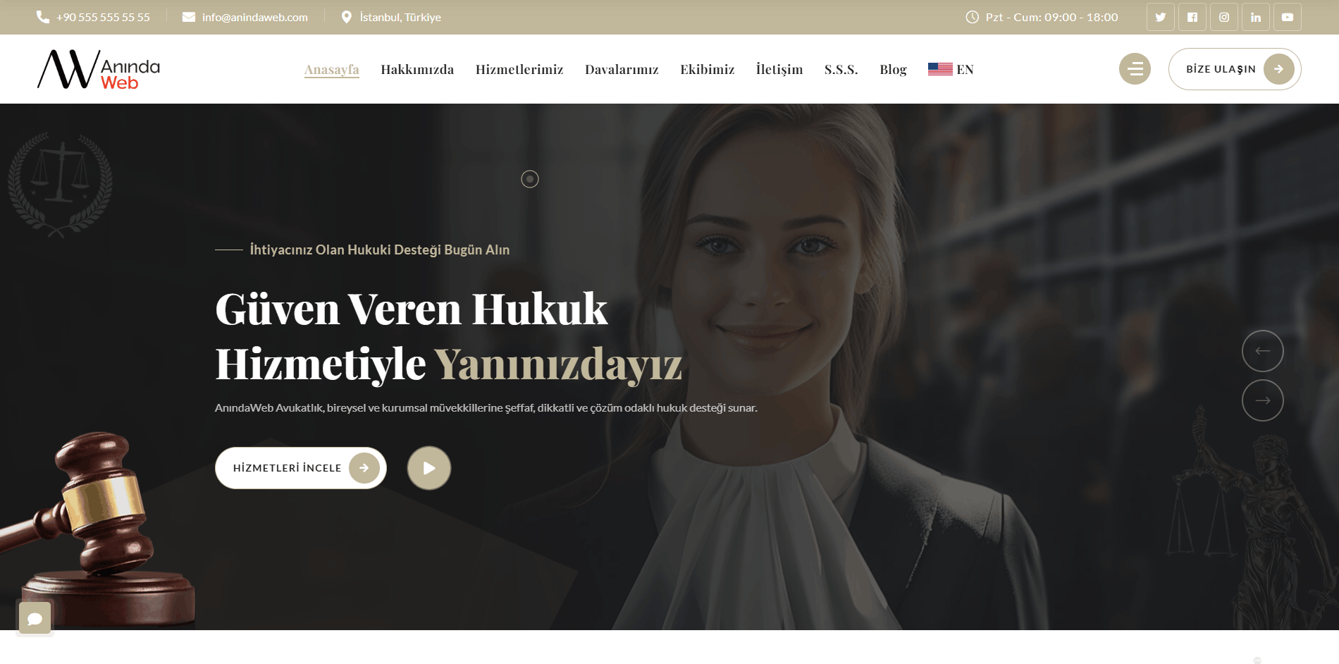 Hukuk Sitesi (Onepage) Template